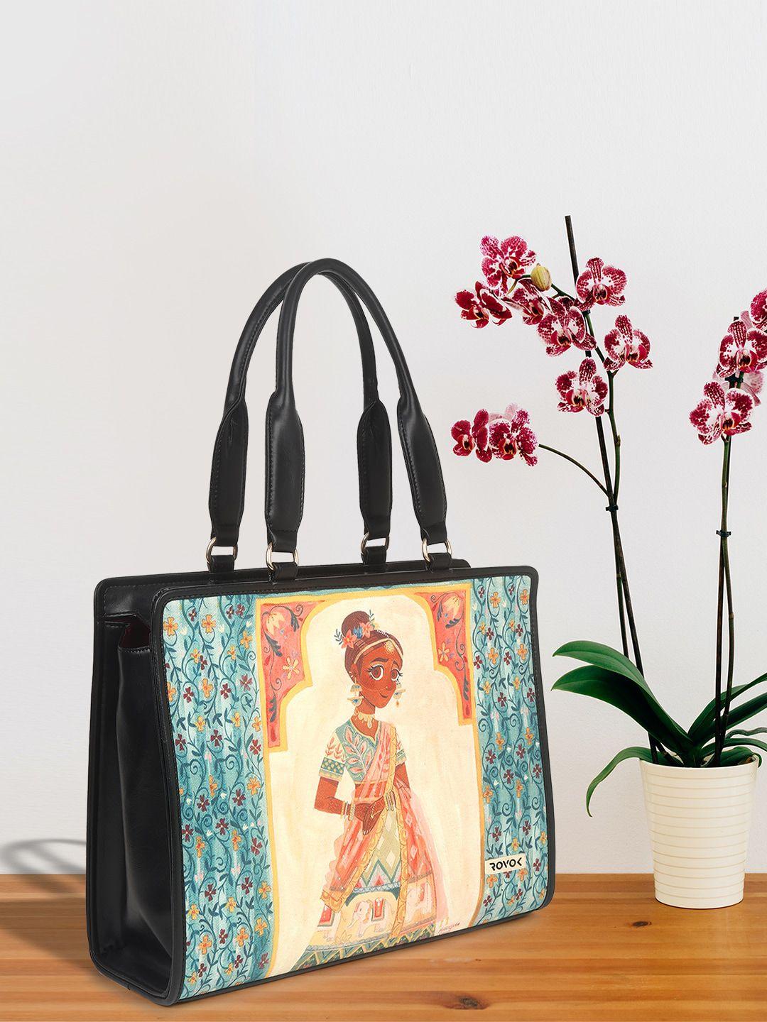 rovok ethnic motifs printed structured handheld bag