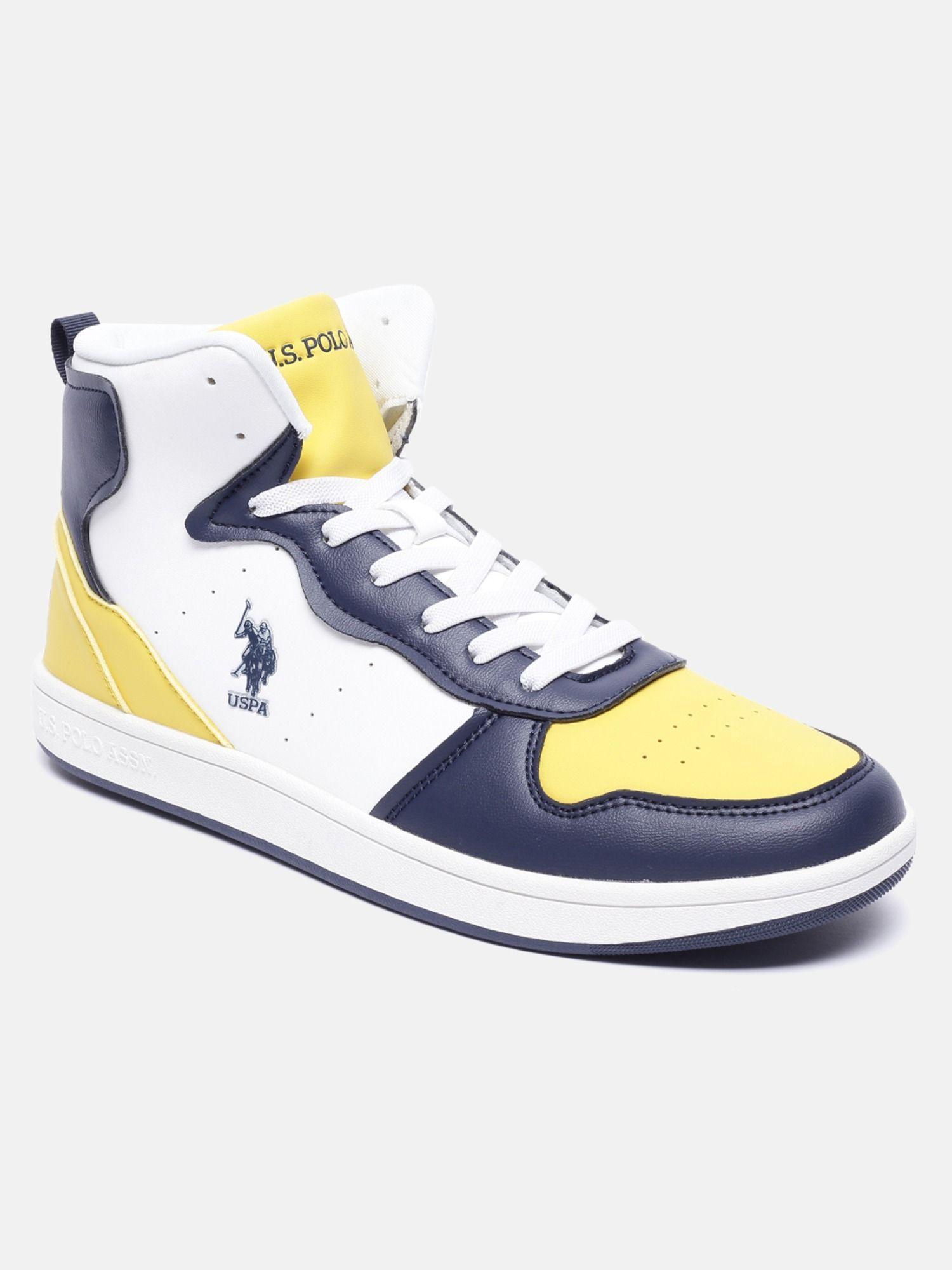 rowan mens colorblock yellow mid top sneakers