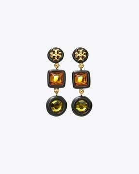 roxanne crystal small double-drop earrings