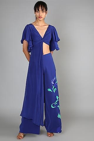 royal-blue-crepe-embroidered-pant-set-for-girls