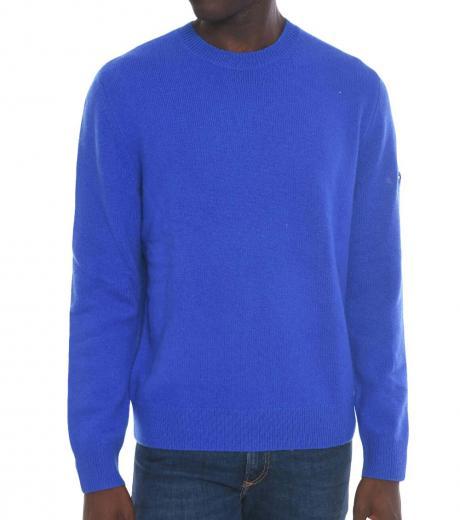 royal blue embroidered logo sweater