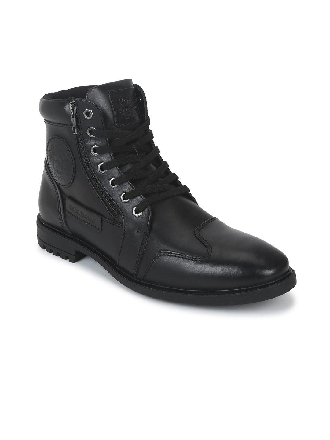 royal enfield men leather biker boots