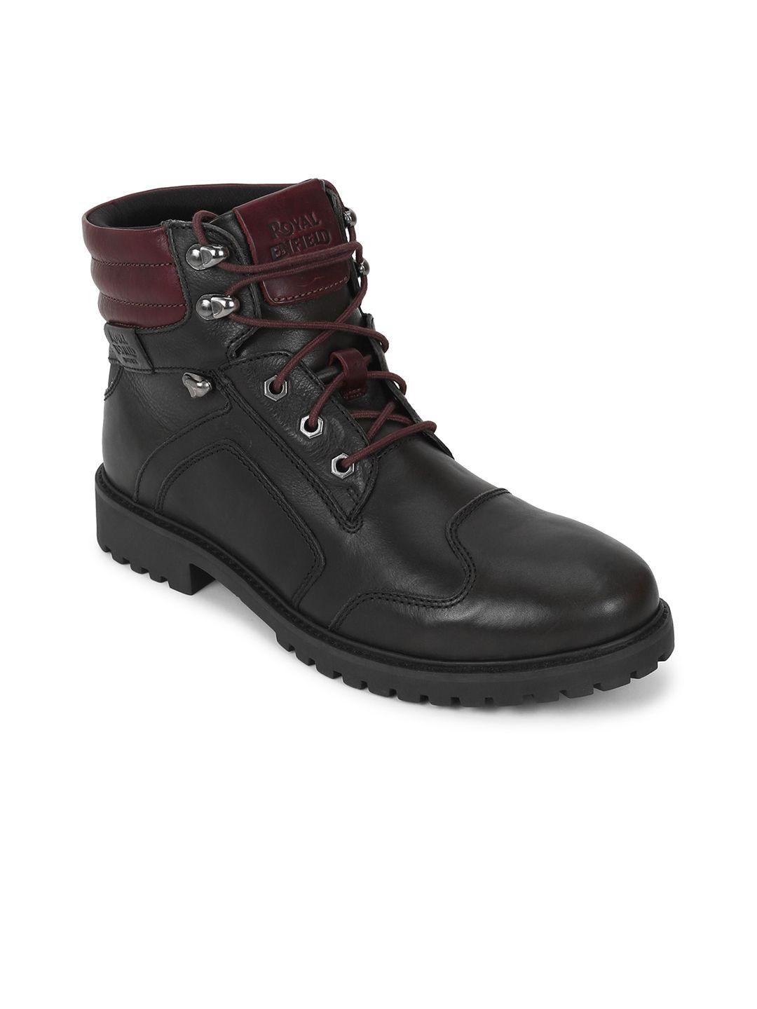 royal enfield men leather high-top boots