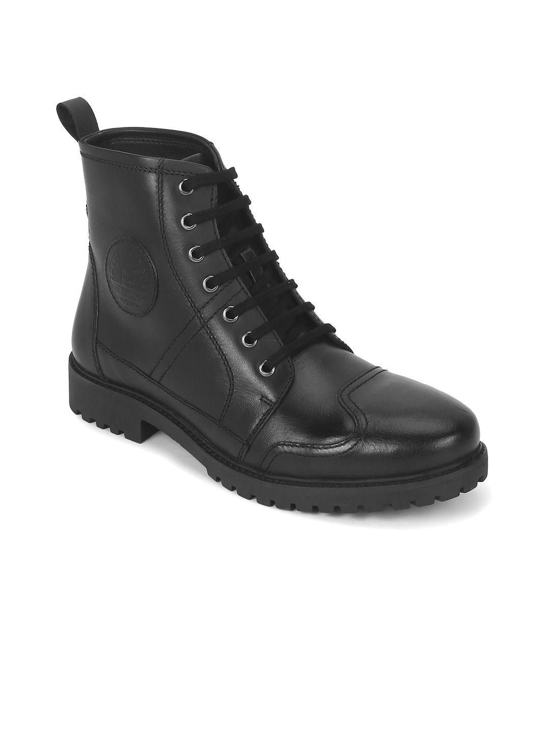 royal enfield men leather high-top boots