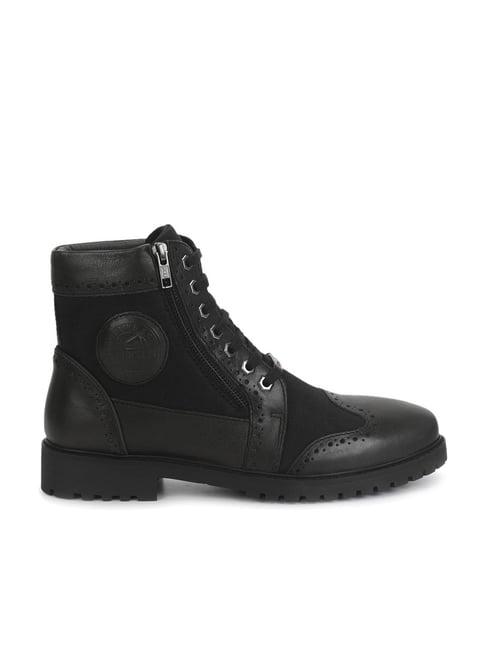 royal enfield men's military vibe black derby boots