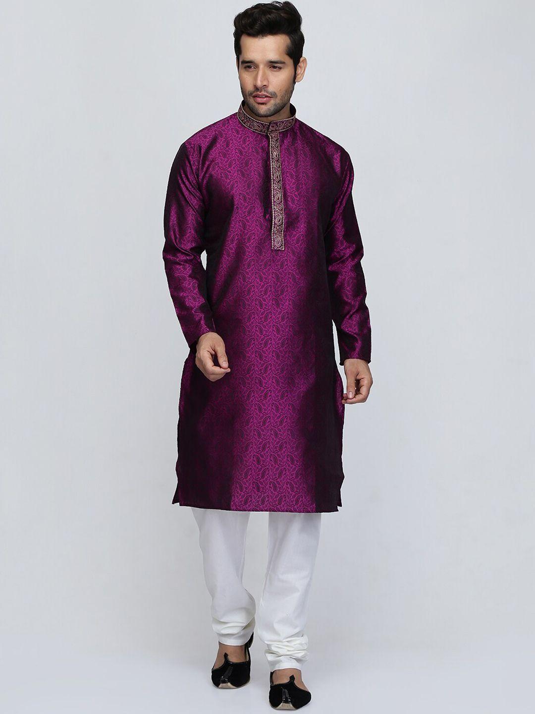 royal kurta paisley woven design thread work jacquard silk kurta with pyjamas