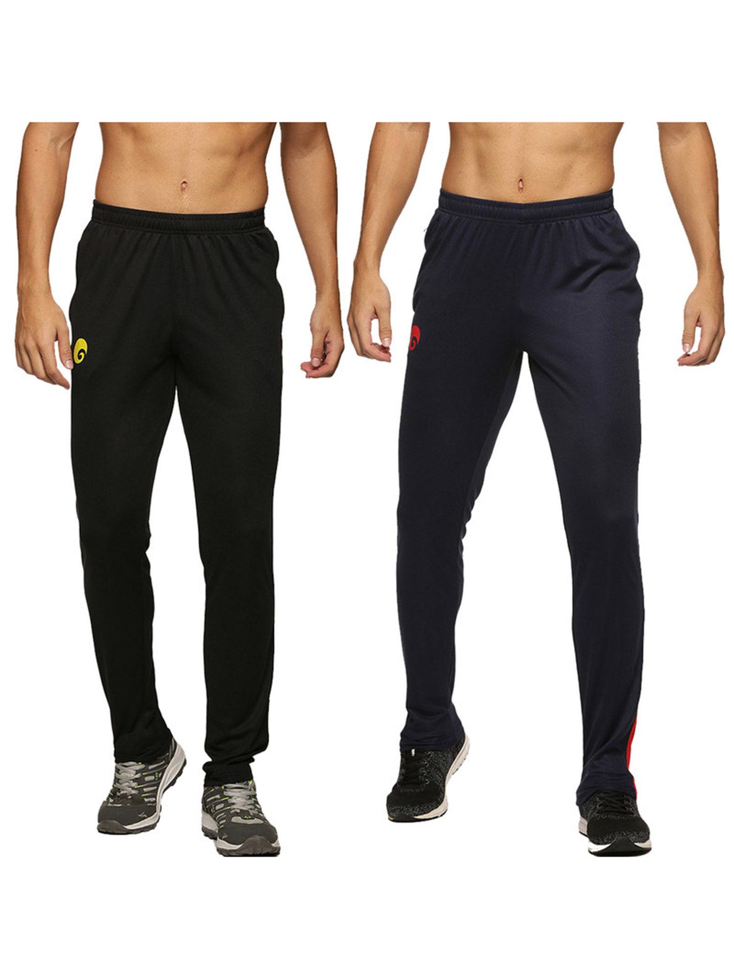 royal athletic track pants for men,gym track pants black-navy (pack of 2)