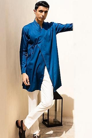 royal blue cotton kurta