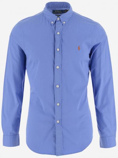 royal blue cotton shirt with logo
