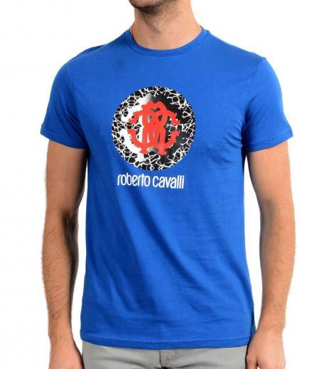 royal blue graphic print t-shirt