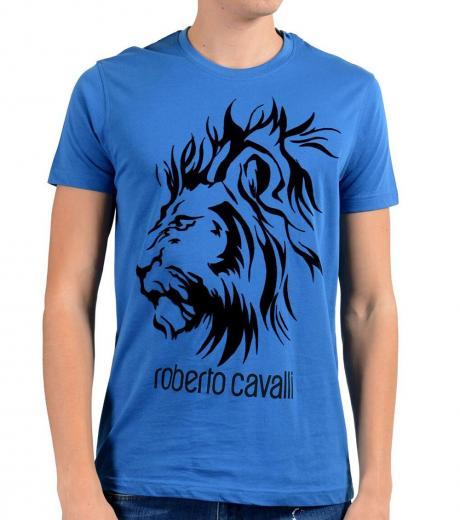 royal blue lion crewneck t-shirt