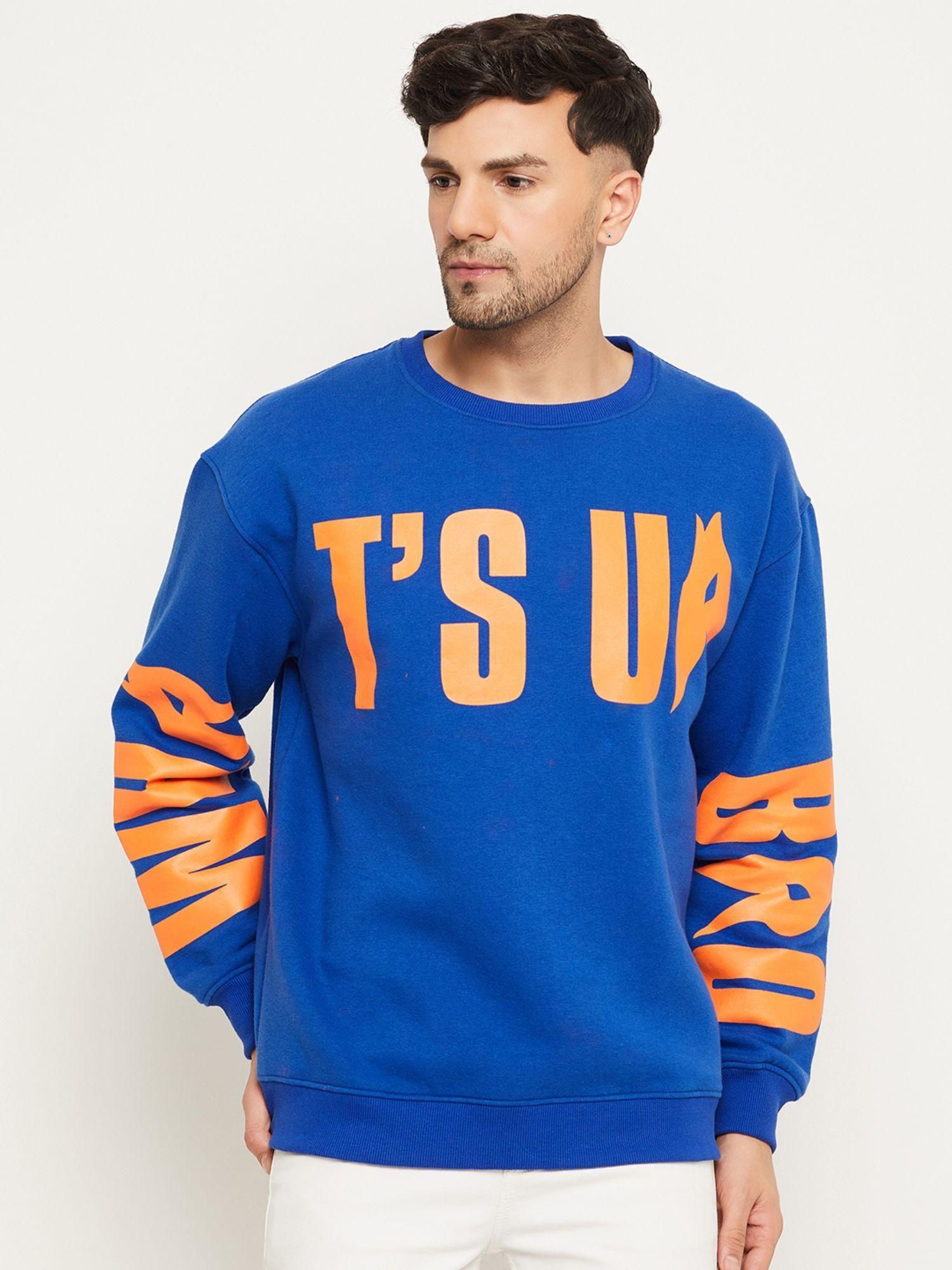 royal blue round neck sweatshirt