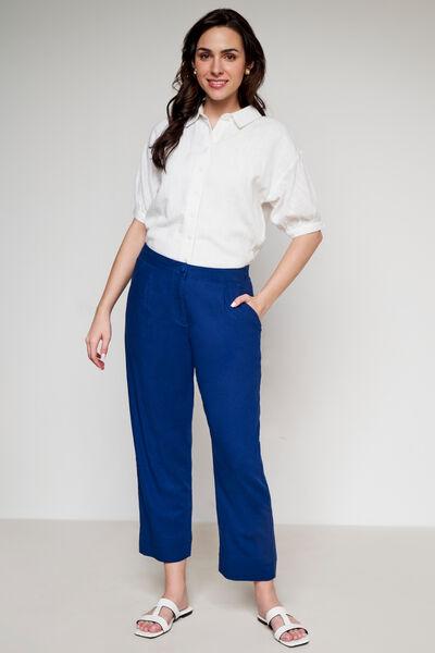 royal blue straight-fit trouser