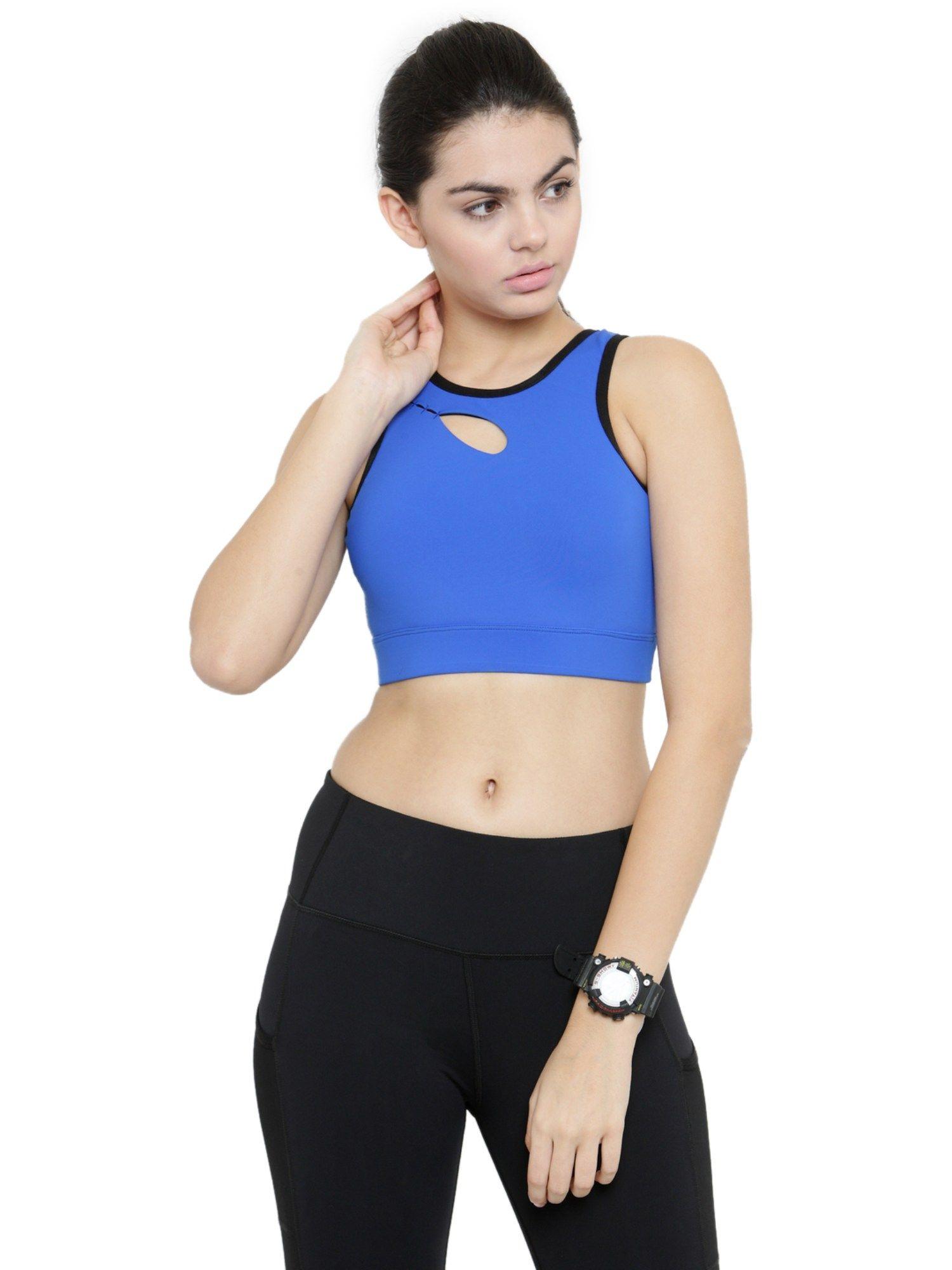 royal blue womens front hole sports bra