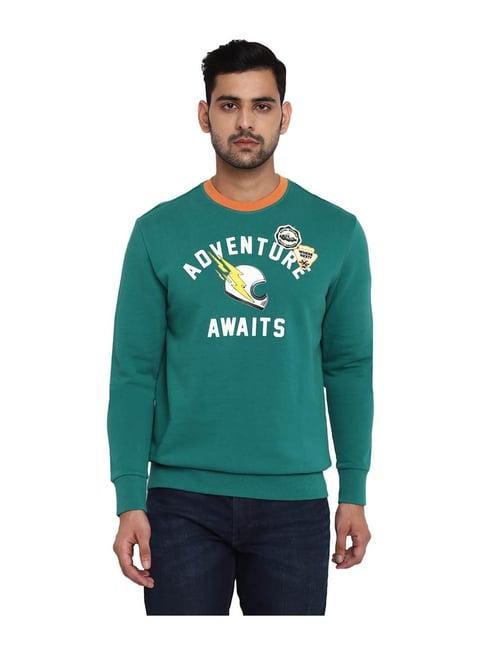 royal enfield alpine green printed sweatshirt