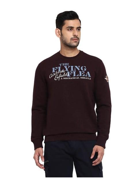 royal enfield burgundy printed sweatshirt