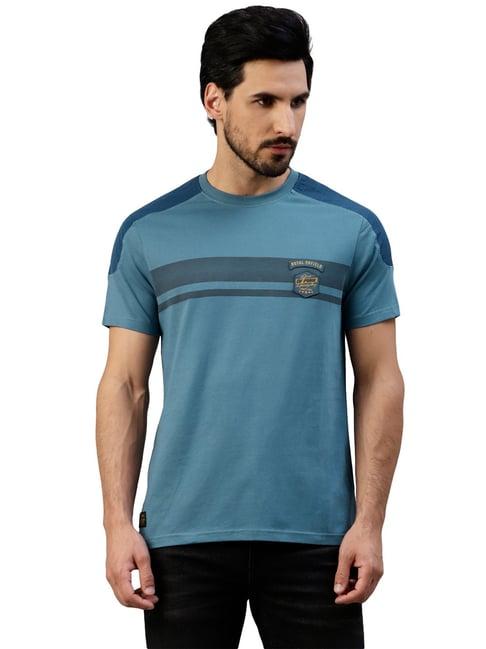 royal enfield classic badge vintage blue regular fit crew t-shirt