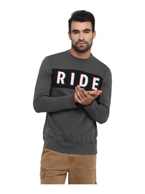 royal enfield dark grey round neck sweatshirt