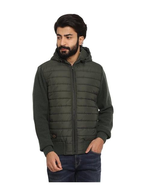 royal enfield dark olive quilted hoodie