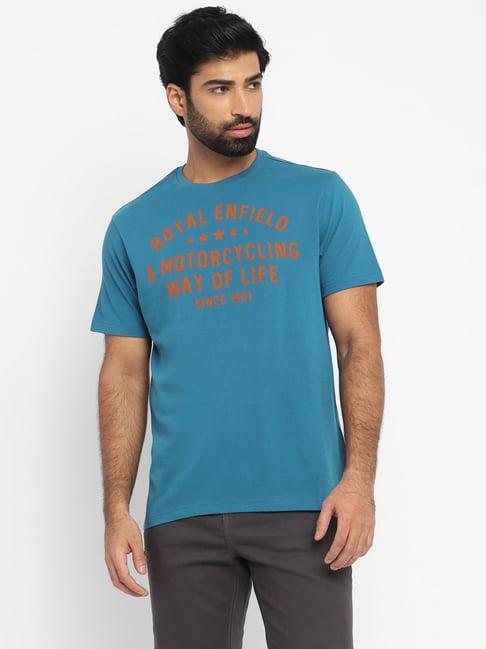 royal enfield dark teal crew t-shirt