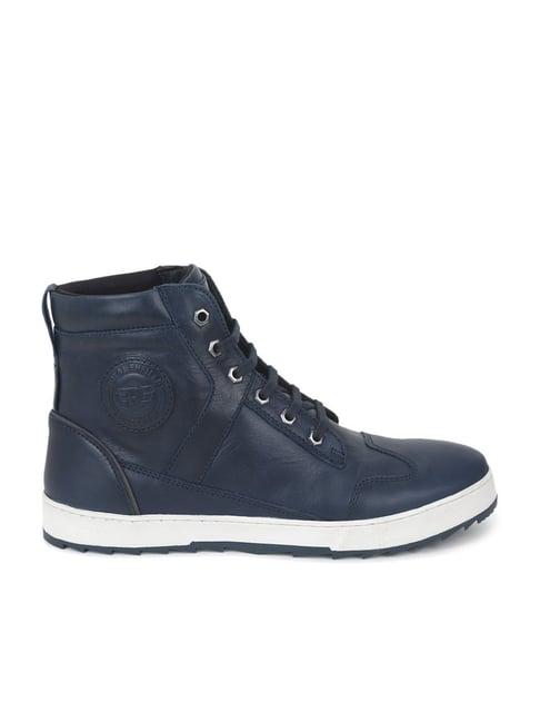 royal enfield men's ascendere navy derby boots