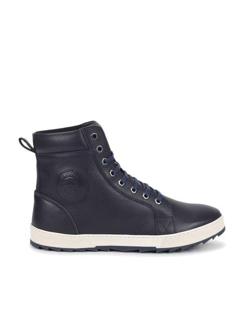 royal enfield men's cult navy derby boots