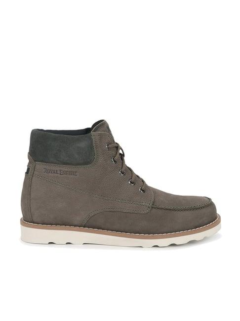 royal enfield men's legend grey derby boots