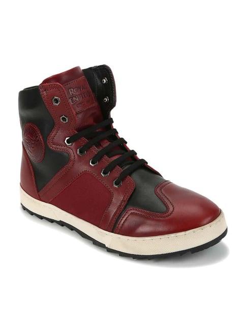 royal enfield men's maroon boots