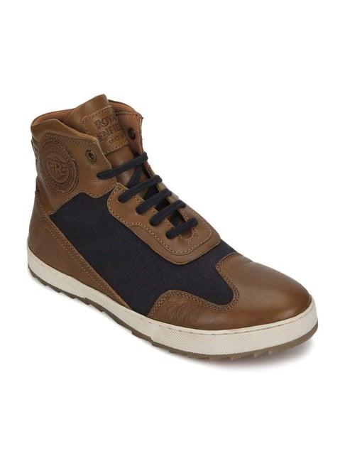 royal enfield men's wildbourne tan ankle high sneakers