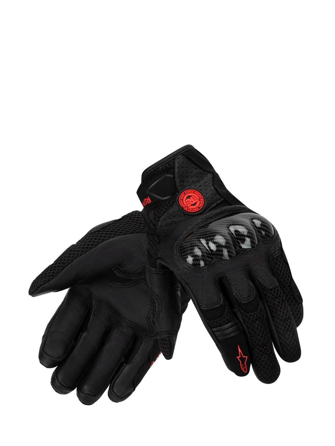 royal enfield men black solid gloves