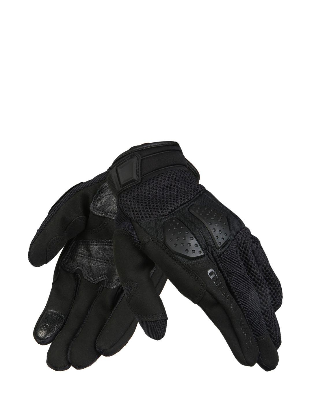 royal enfield men black solid trailblazer gloves