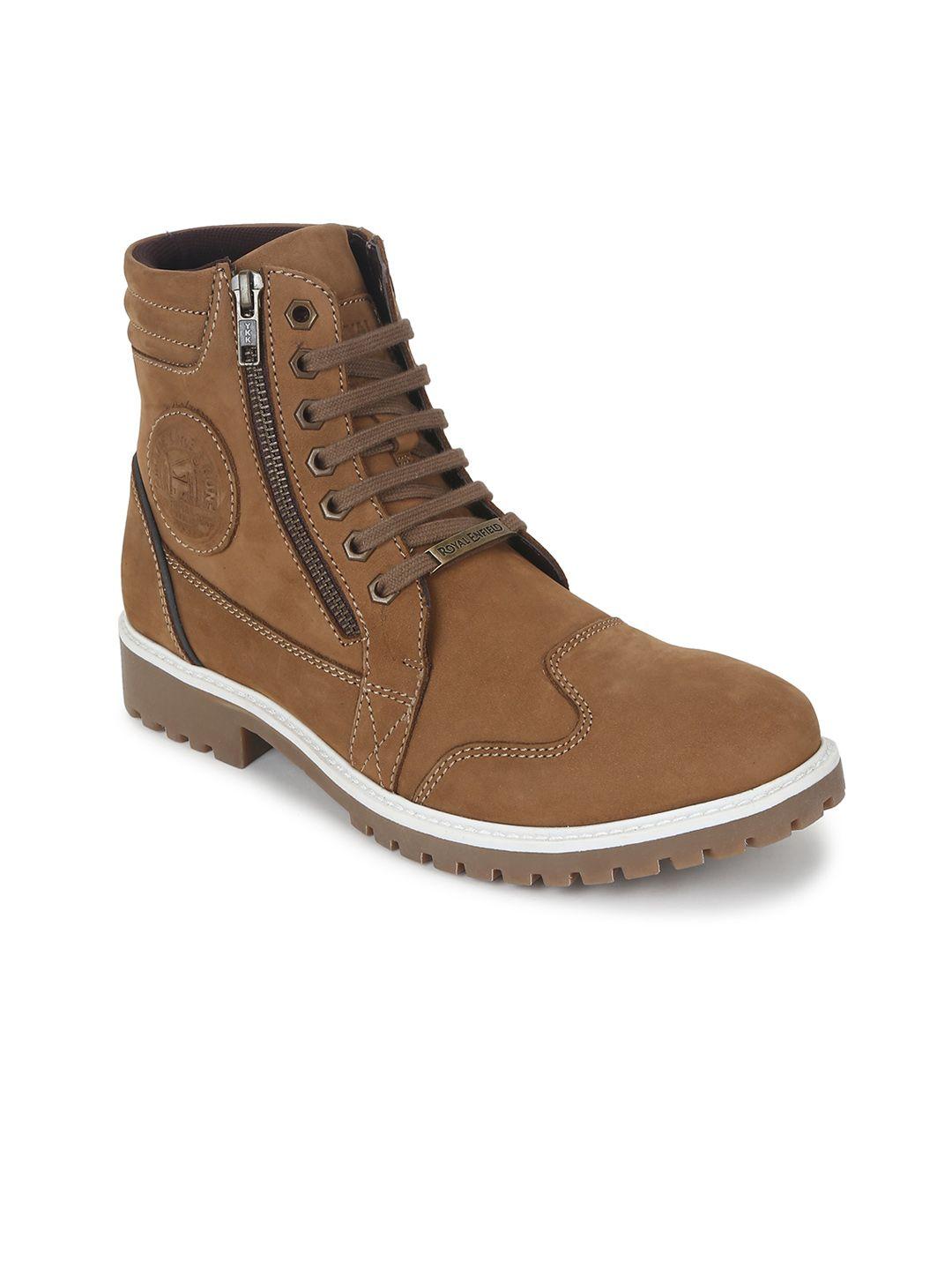 royal enfield men leather high-top boots