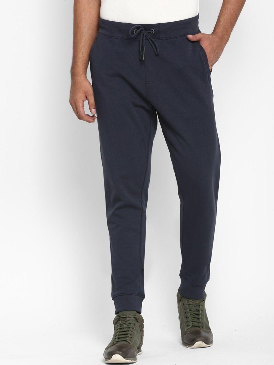 royal enfield men navy blue solid joggers trousers
