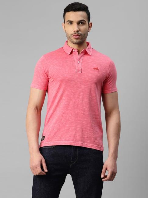 royal enfield pink regular fit polo t-shirt