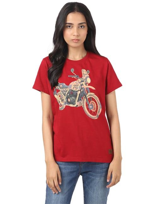 royal enfield red himalayan t-shirt