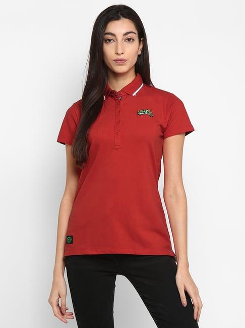 royal enfield red polo t-shirt