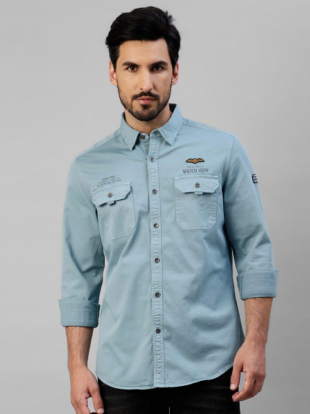 royal enfield spread collar long sleeves casual shirt