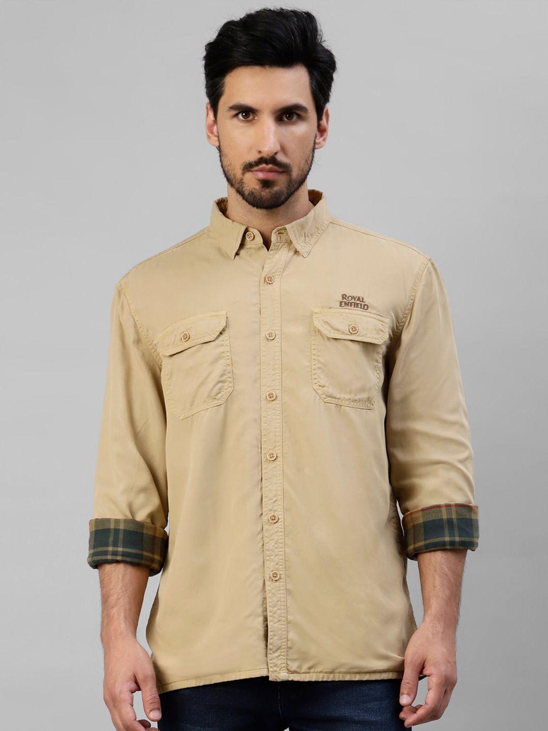 royal enfield spread collar long sleeves casual shirt