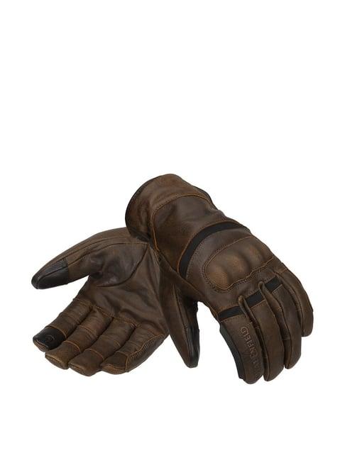 royal enfield stout riding gloves brown - l