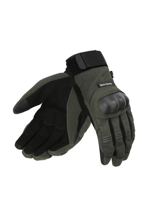 royal enfield strident riding gloves black & olive - l