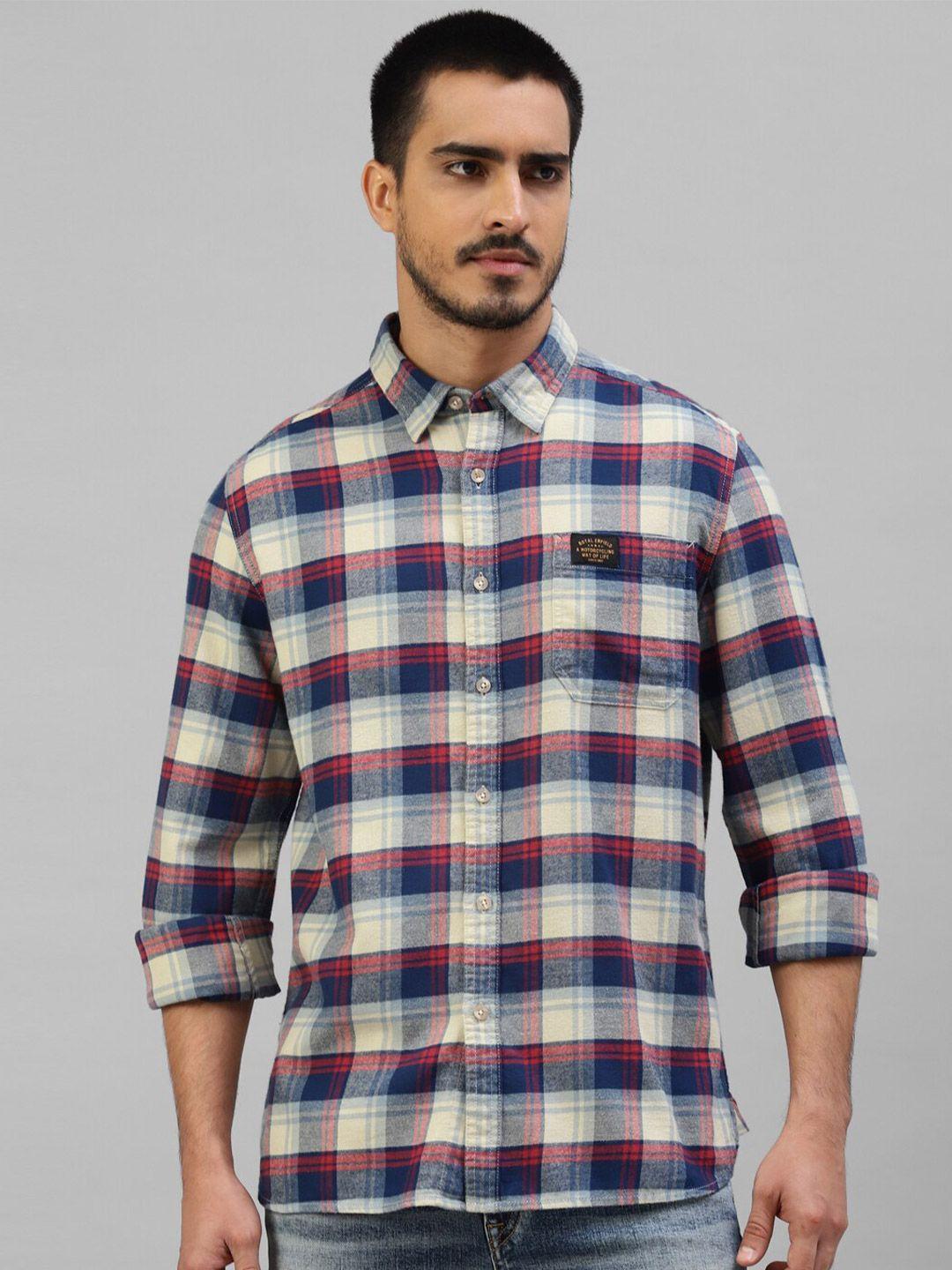 royal enfield tartan checked twill pure cotton casual shirt