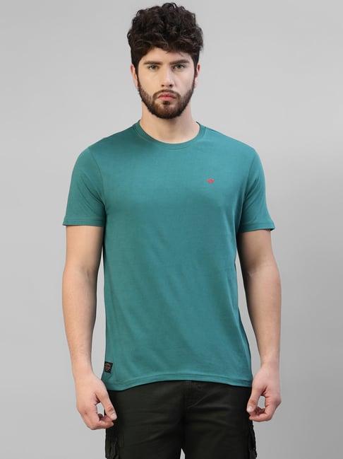 royal enfield teal green regular fit interceptor 650 print t-shirt