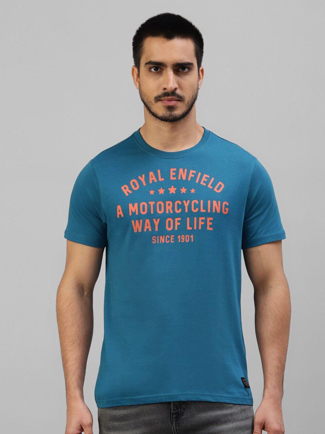 royal enfield typography printed cotton t-shirt
