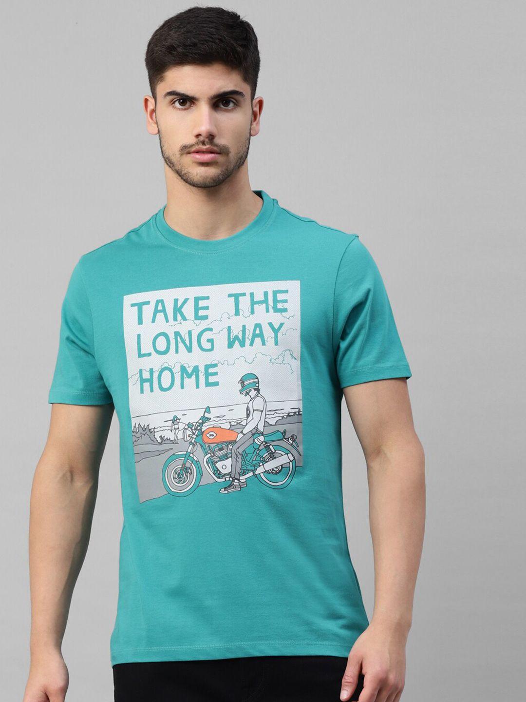 royal enfield typography printed pure cotton t-shirt