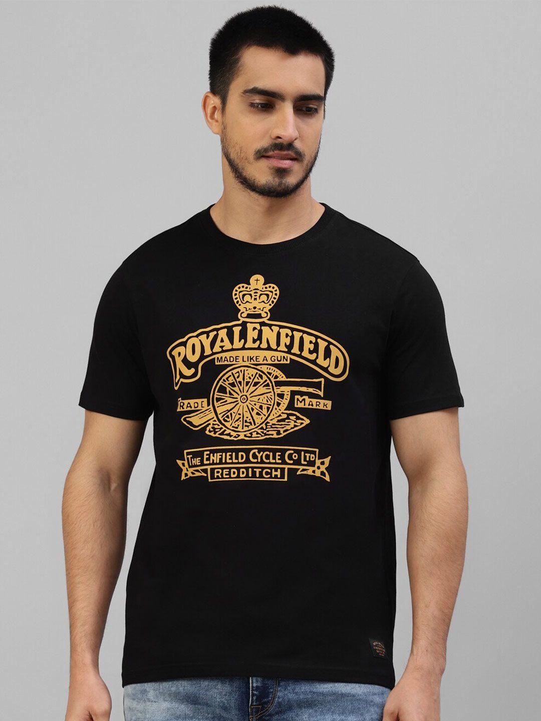 royal enfield typography printed round neck regular fit cotton t-shirt