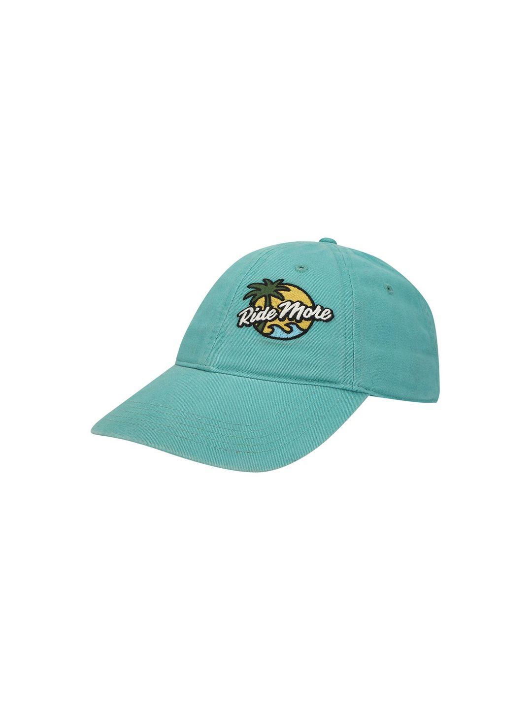 royal enfield unisex blue & yellow embroidered cotton baseball cap