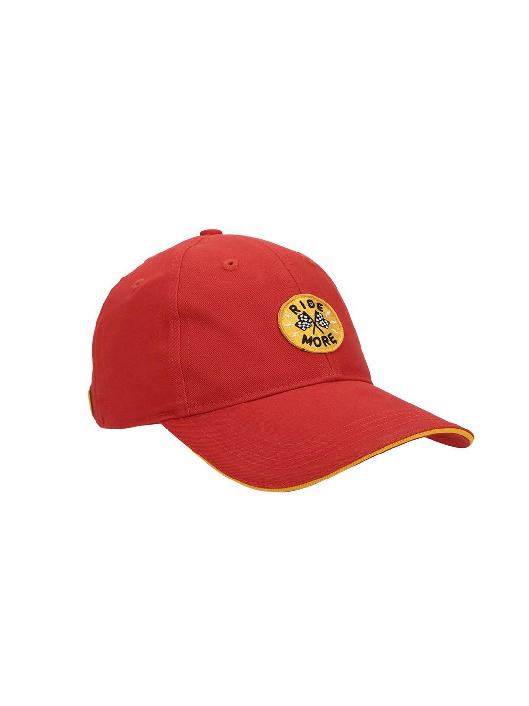 royal enfield unisex red & yellow embroidered baseball cap