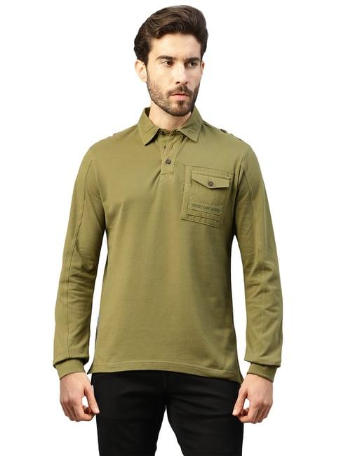 royal enfield vintage olive regular fit polo t-shirt