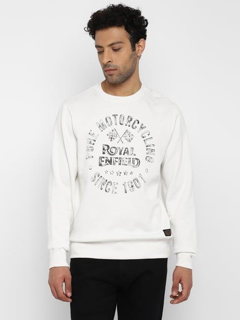 royal enfield white round neck sweatshirt