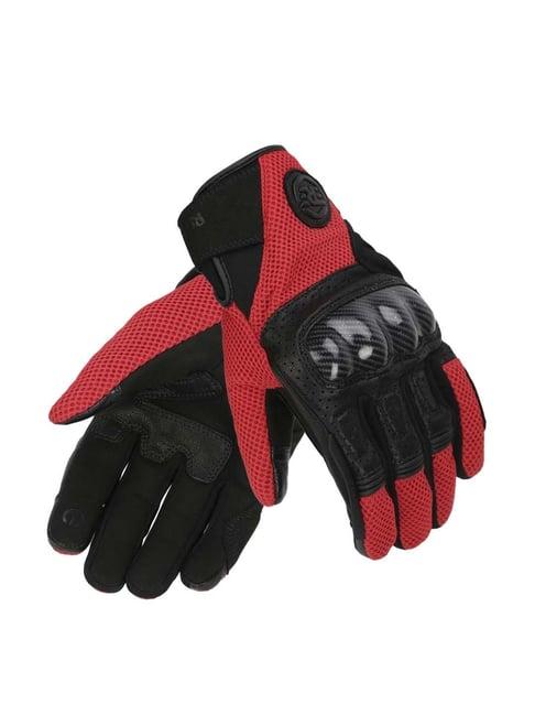 royal enfield windstorm riding gloves black & red - m